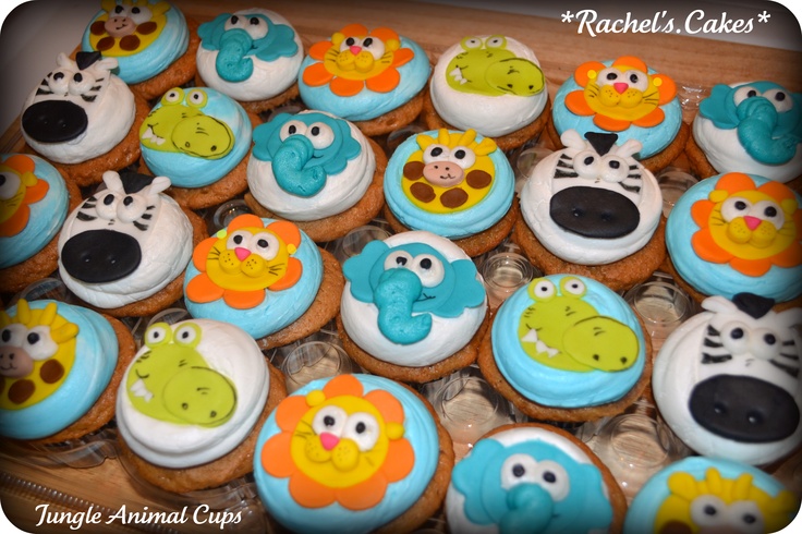 Jungle Animal Baby Shower Cupcakes