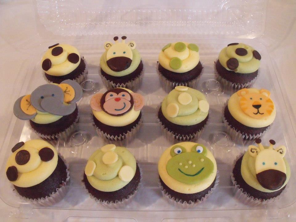 Jungle Animal Baby Shower Cupcakes