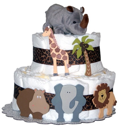 Jungle Baby Shower Diaper Cake