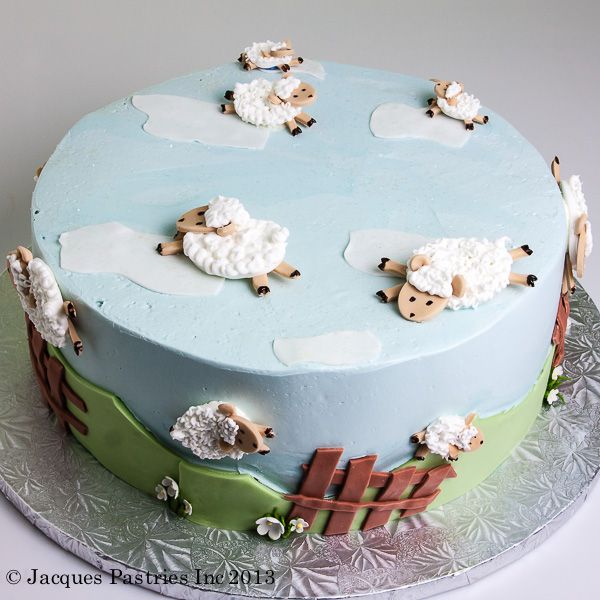 Lamb Baby Shower Cake