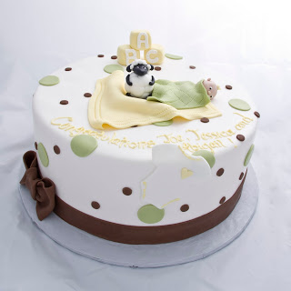 Lamb Baby Shower Cake