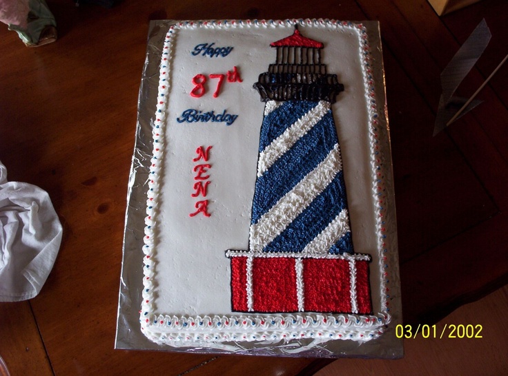 Lighthouse Buttercream Cake