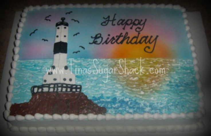 7 Photos of Lighthouse Retirement Full Sheet Cakes