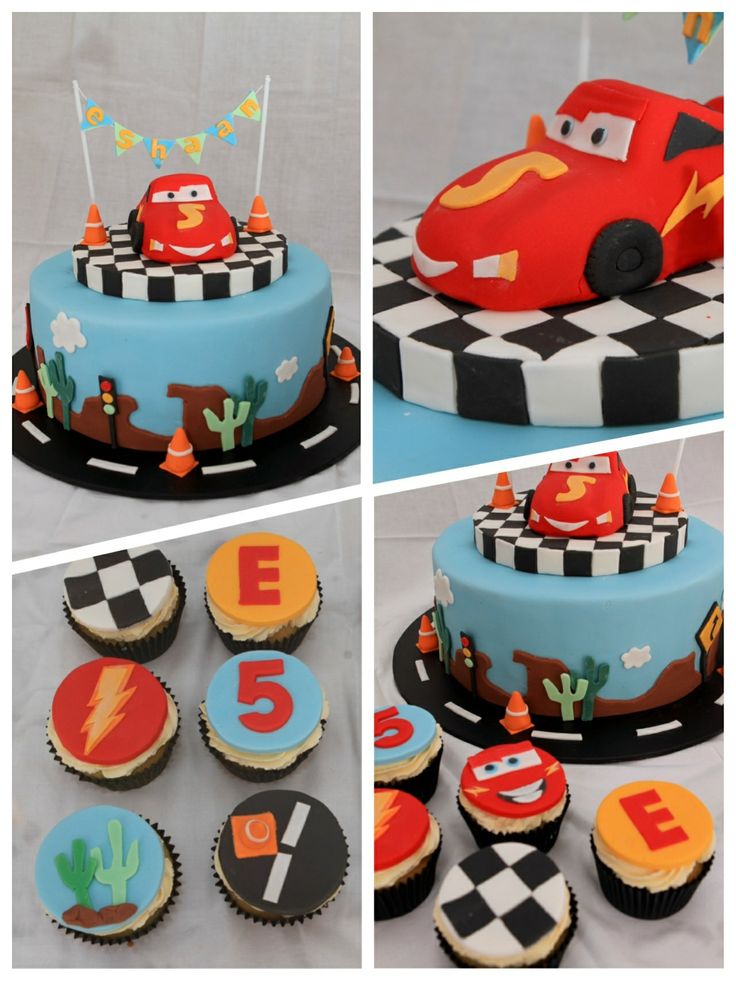 Lightning McQueen Cupcake Cake