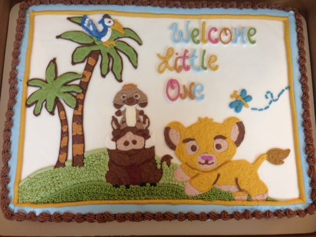 Lion King Baby Shower Sheet Cake