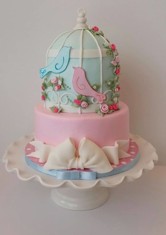 Love Bird Baby Shower Cake