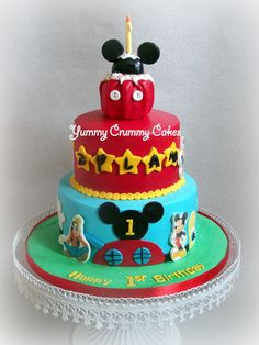 Mickey Mouse 2 Tier Square Cake