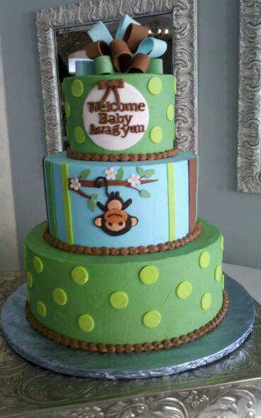 Monkey Baby Shower Cake