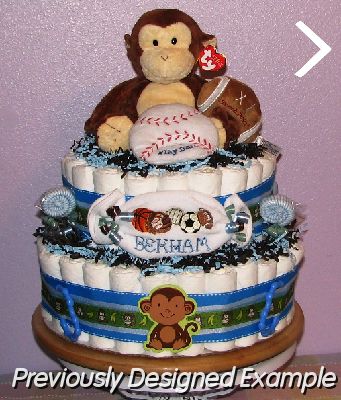 Monkey Diaper Cake Boy Sports