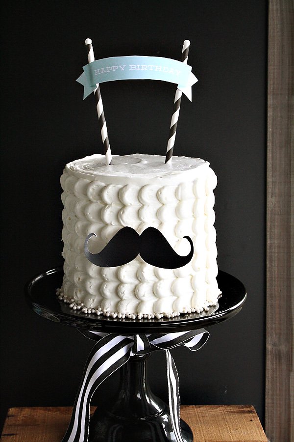 Mustache Birthday Cake