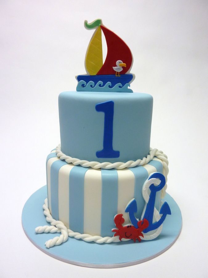 13 Nautical Themed 1st Birthday Cakes Photo Nautical Birthday Cake