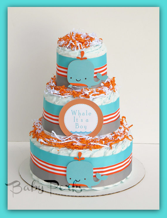 Nautical Whale Baby Shower Cake