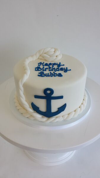 Navy Anchor Birthday Cake