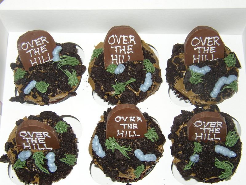 Over the Hill 50th Birthday Cupcakes