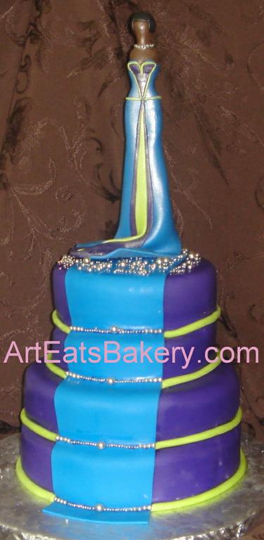 Purple and Green Birthday Cakes