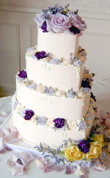 Purple Heart Shaped Wedding Cakes