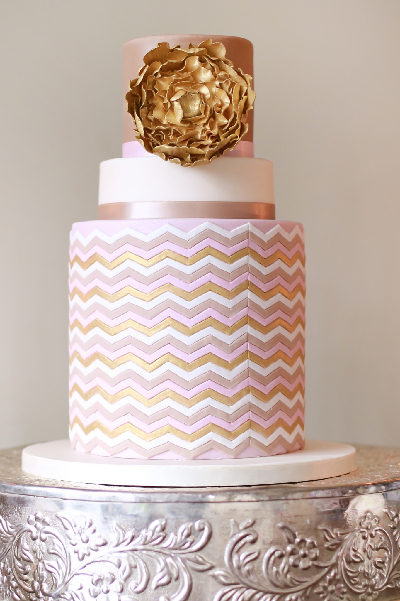 Rose Gold Wedding Cake