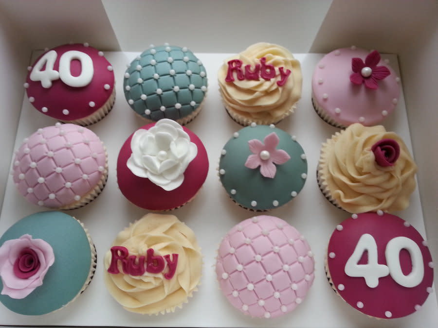 Ruby 40th Wedding Anniversary Cupcakes