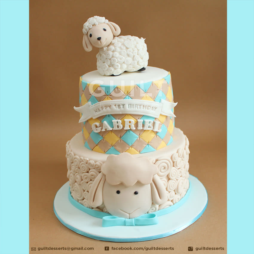 Sheep Baby Shower Cake