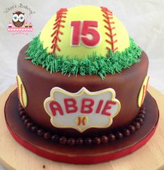 Softball Baseball Birthday Cake