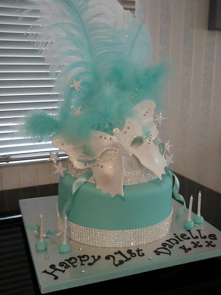 Teal Masquerade Birthday Cakes