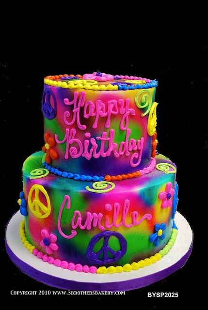 Tie Dye Birthday Cake Ideas