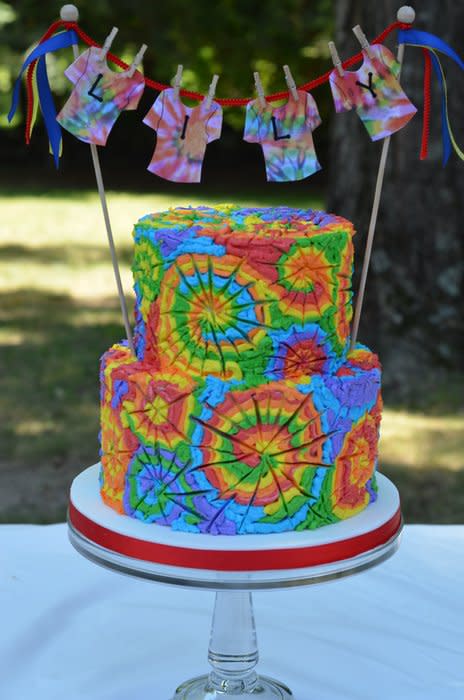 13 Photos of Tye Dye Birthday Cakes 15 Years Old