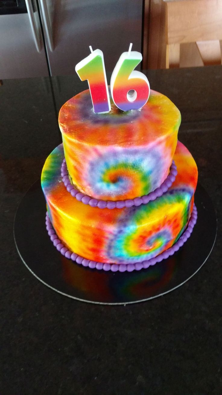 Tie Dye Buttercream Cake