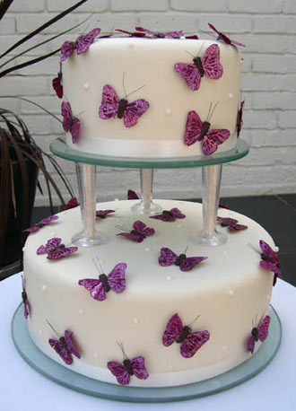 Wedding Cake with Butterflies