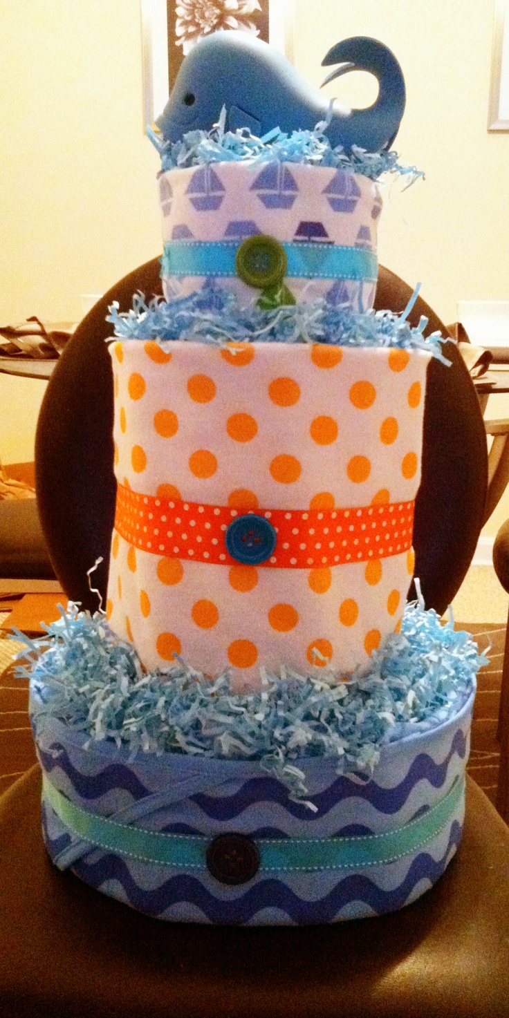 Whale Themed Diaper Cake