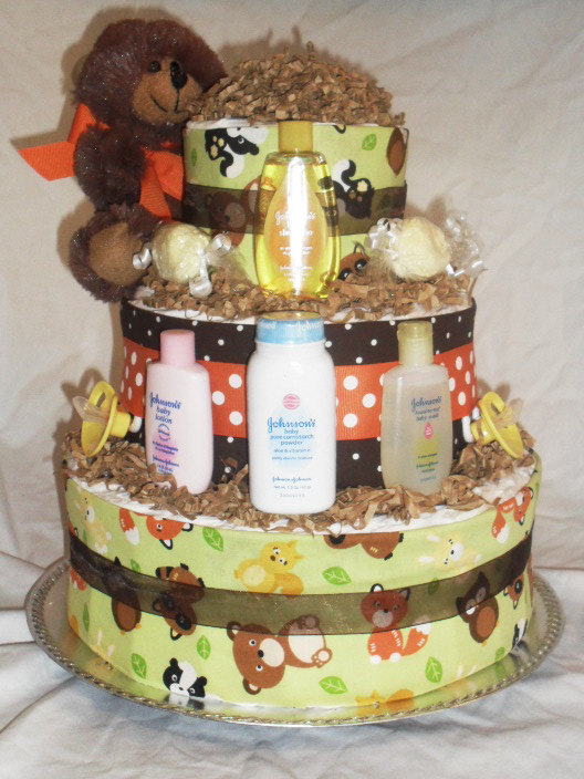 Woodland Animals Baby Shower Diaper Cake