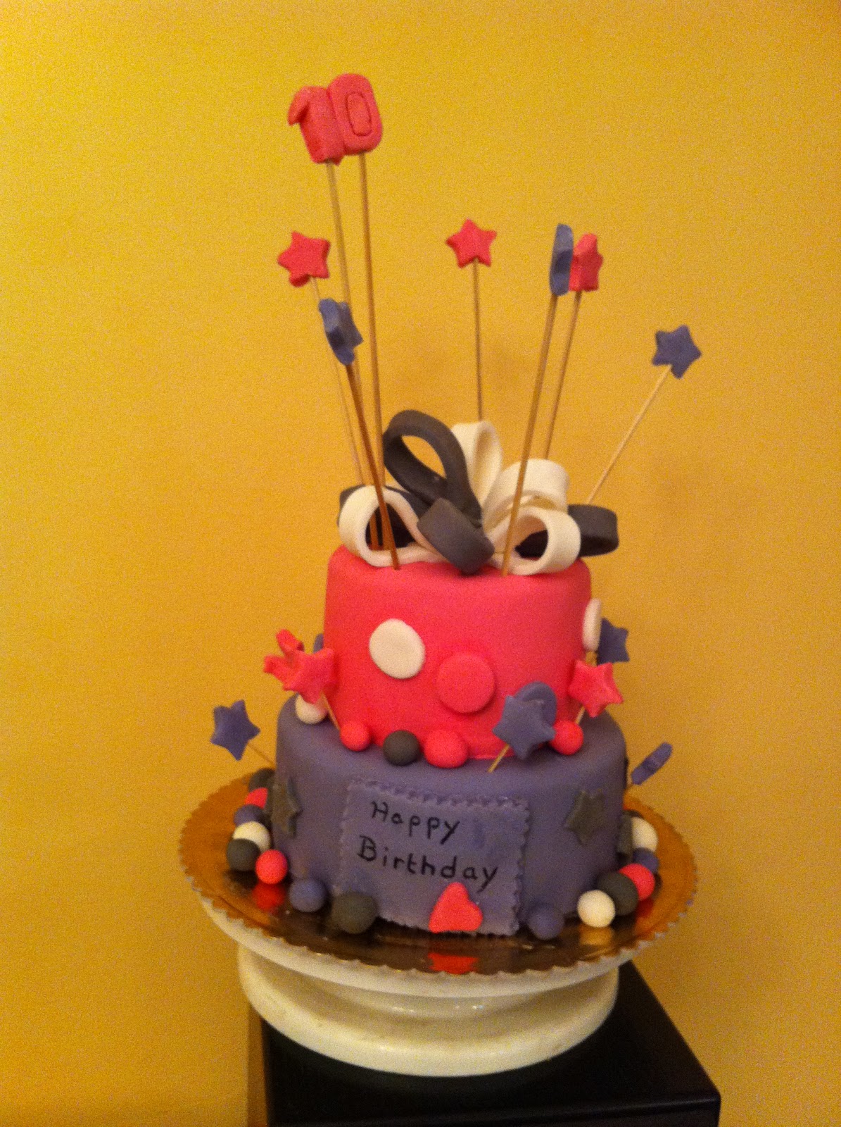 2 Tier Fondant Birthday Cake