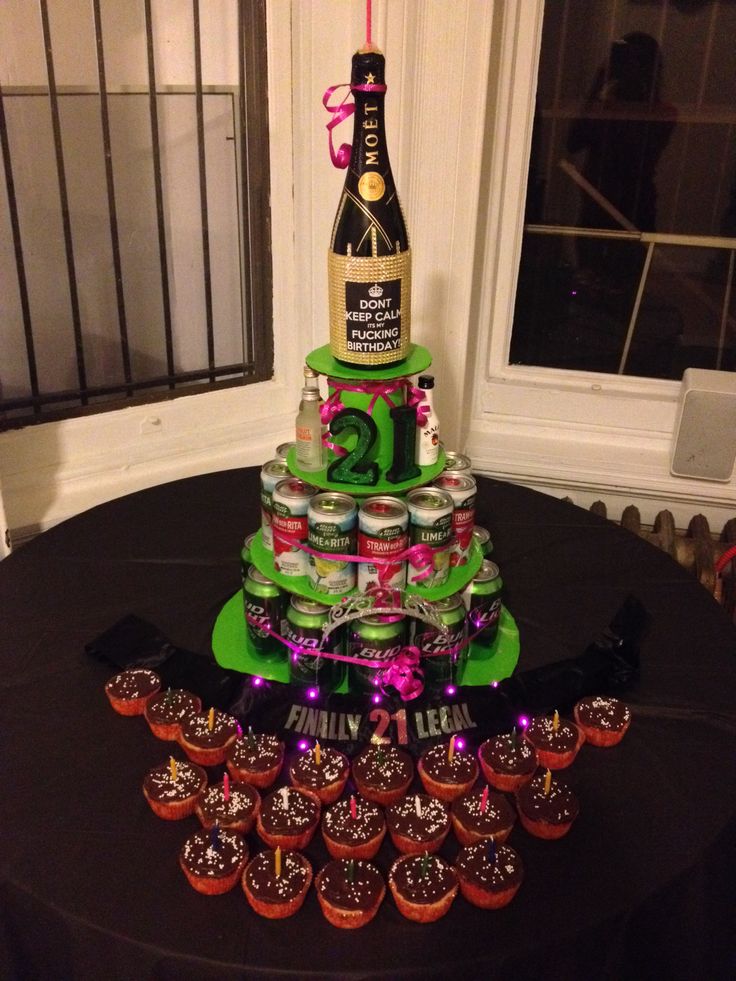 21st Birthday Cakes with Alcohol