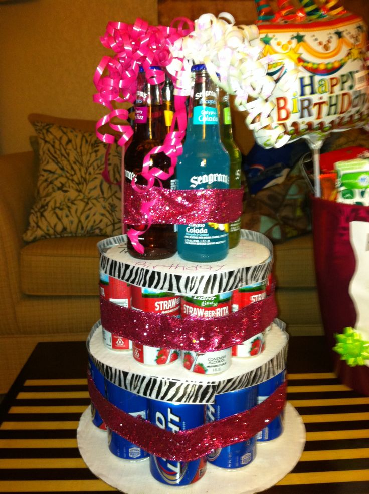 21st Birthday Cakes with Alcohol