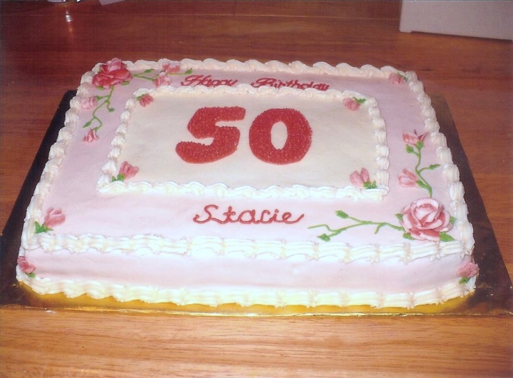 50th Birthday Cake Pink Rose