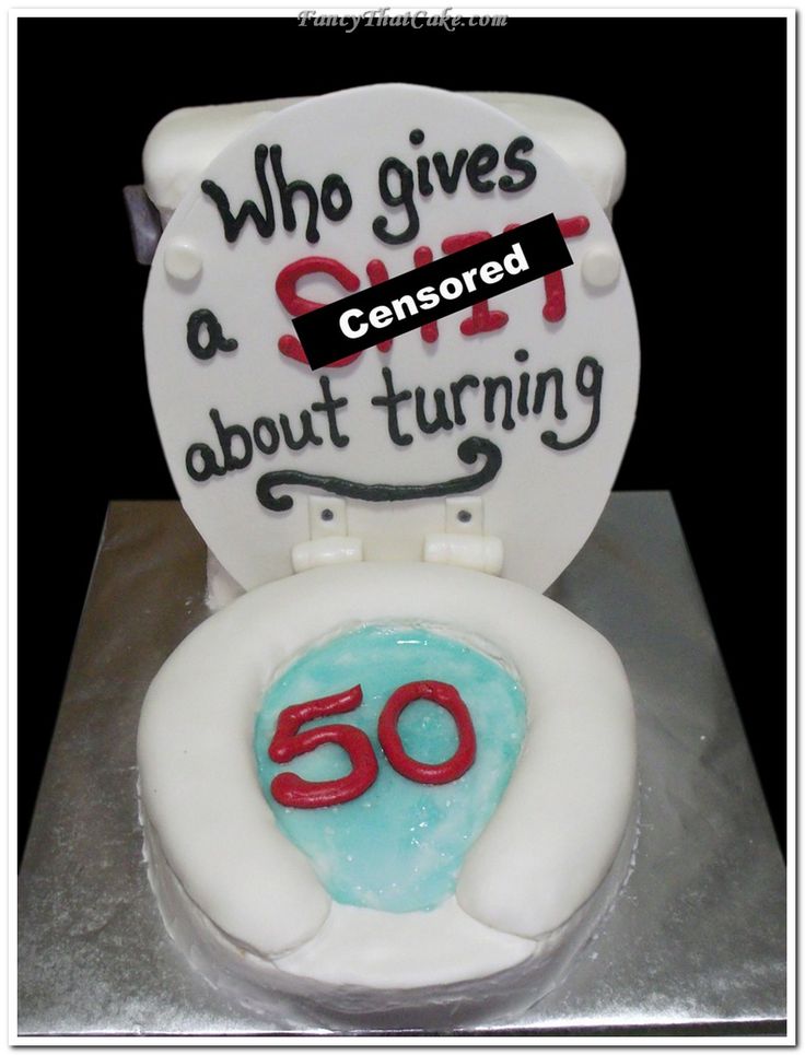 50th Birthday Cake Toilet Bowl