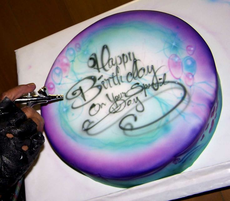 Air Brushed Birthday Cake