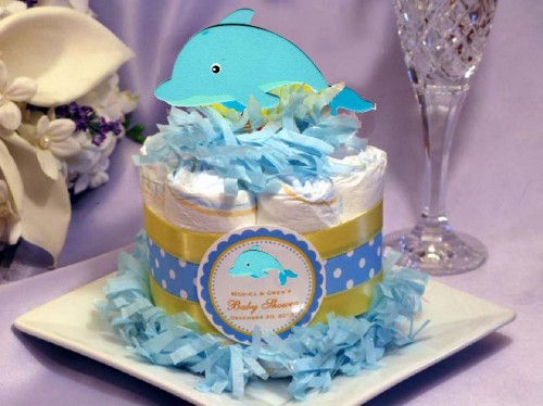 Baby Shower Mini Diaper Cake Centerpiece