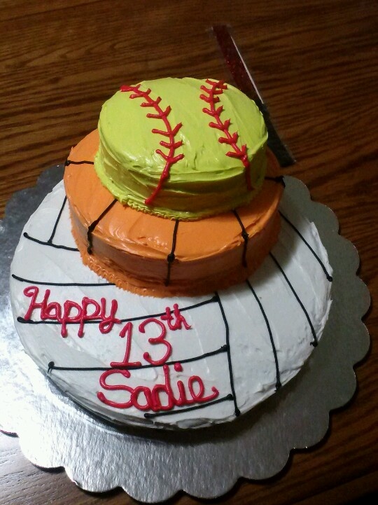 Basketball and Softball Birthday Cakes