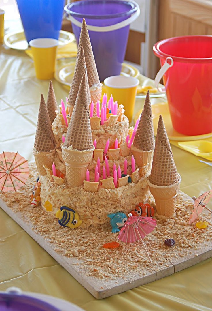 Beach Sand Castle Cake Birthday Party