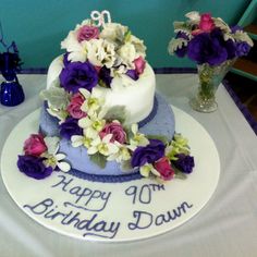 Birthday Cake with Fresh Flowers