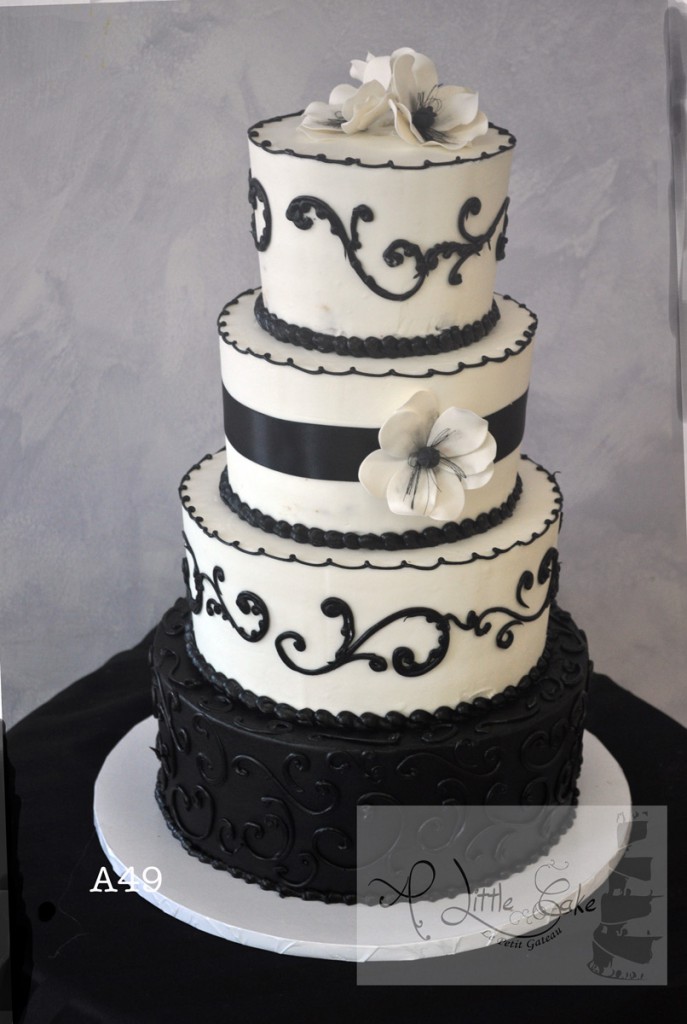 Black and White Buttercream Cake