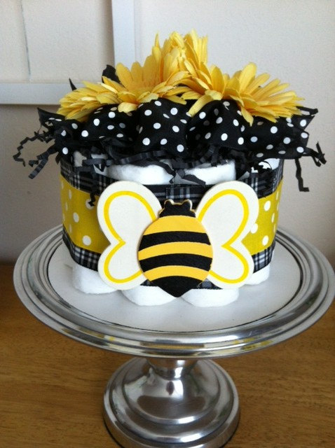 Black and White Polka Dot Baby Shower Cake