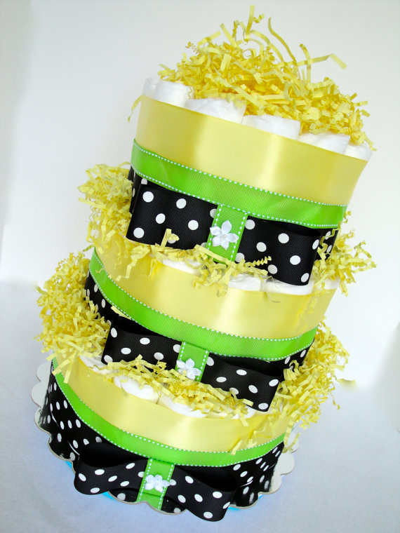 Black and Yellow Baby Shower Cake