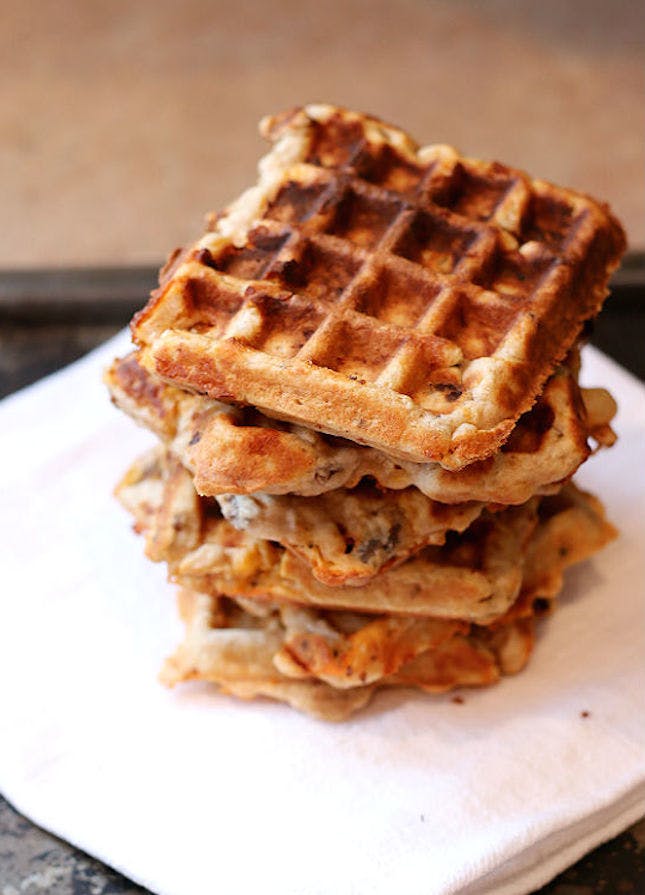 Breakfast Sausage and Cheese Waffles