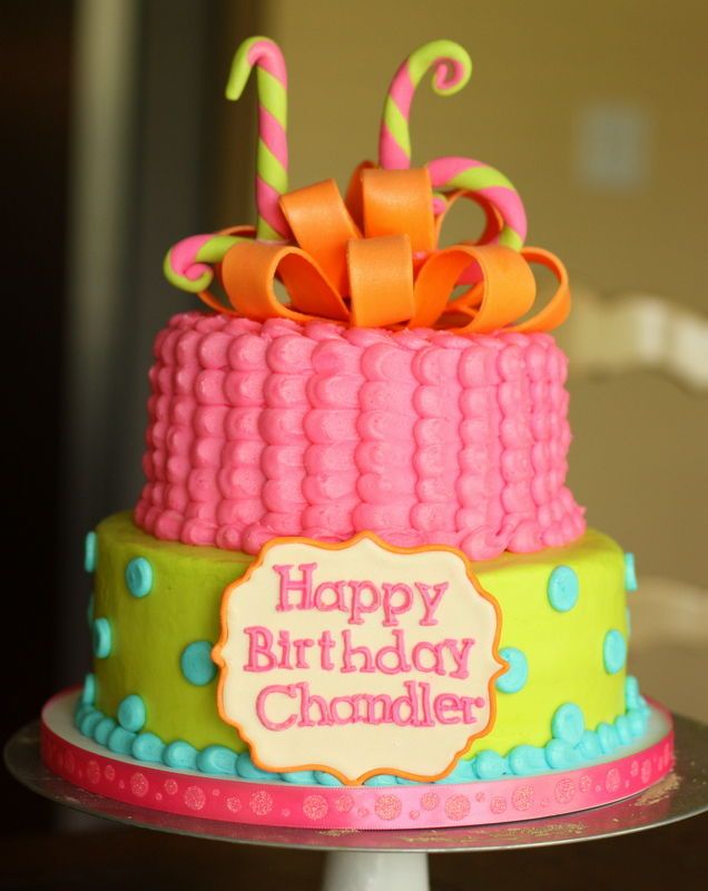 7 Photos of Bright Colored Birthday Cakes