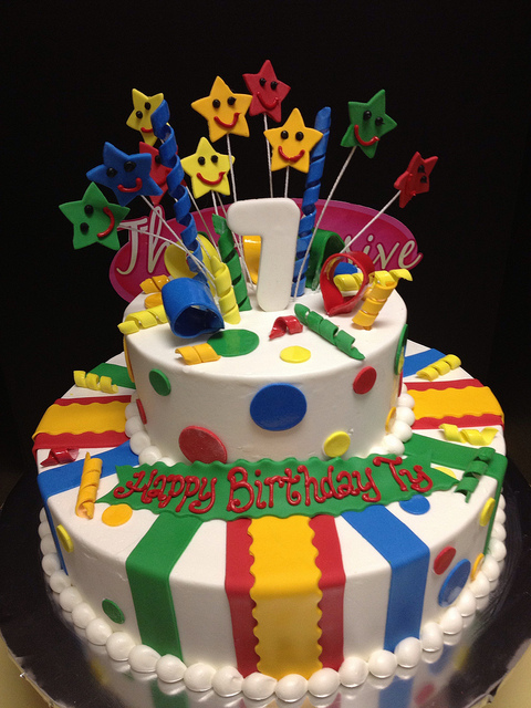 Bright Colors Birthday Cake