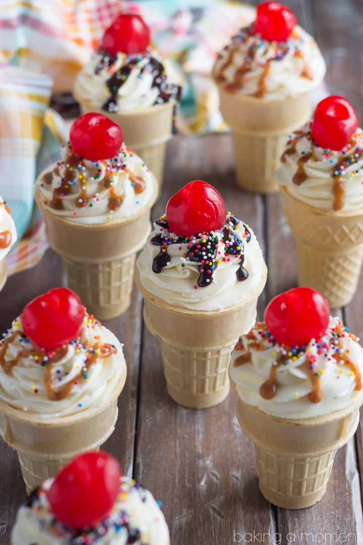 Brownie Ice Cream Sundae Cupcakes