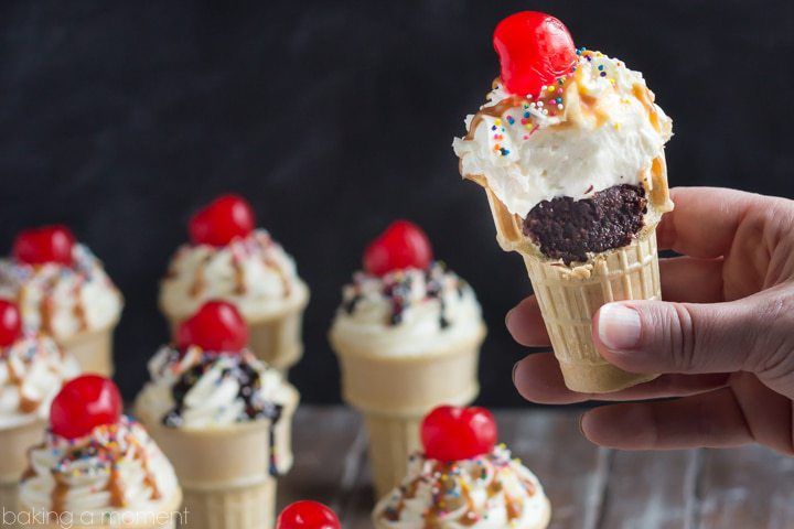 Brownie Ice Cream Sundae Cupcakes