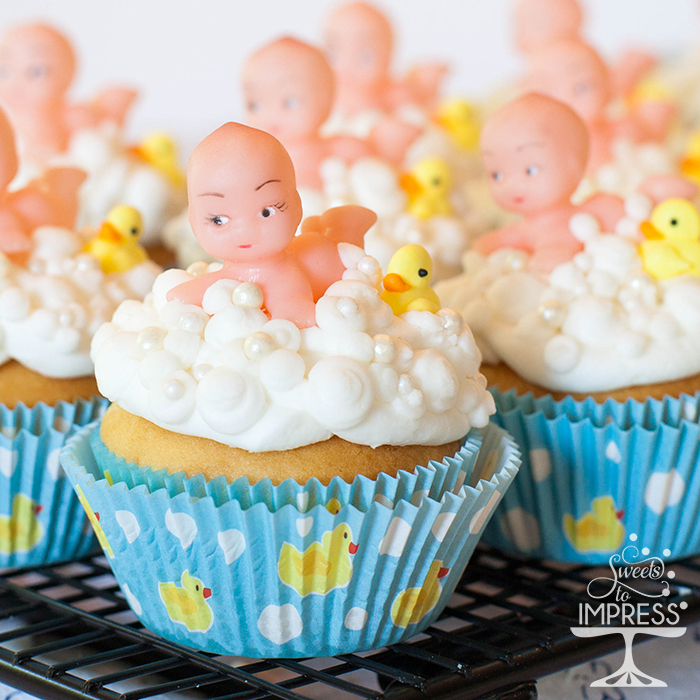 Bubble Bath Baby Shower Cupcakes